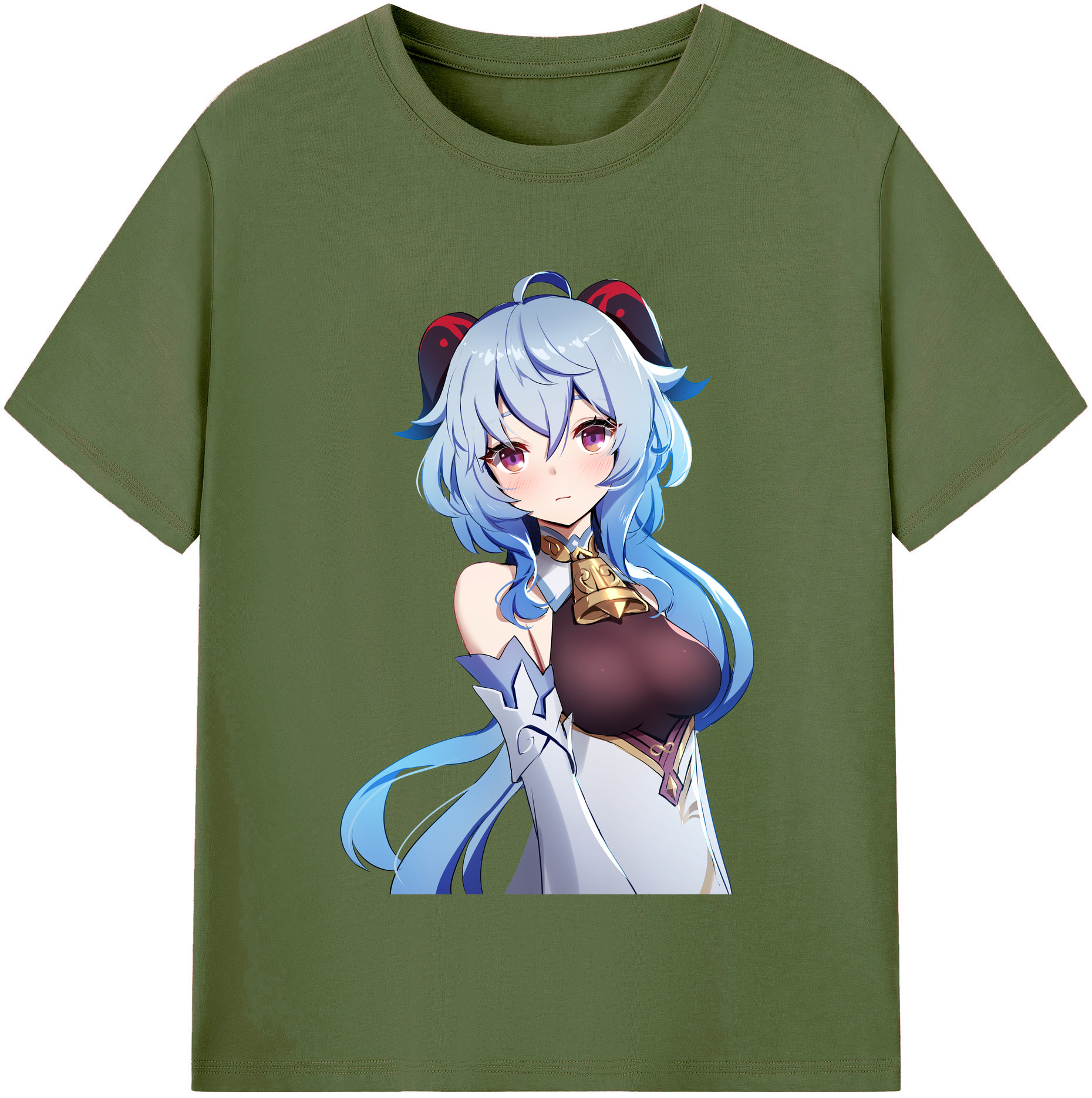 げんし神 甘雨 かんう genshin Ganyu 綿100％半袖Tシャツ（フロントプリント）